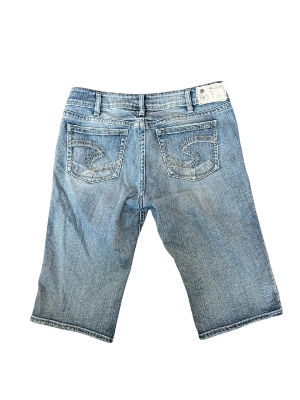 Silver Jeans Co Suki Bermuda Shorts W31 Light Wash Y2K Distressed Summer CC4
